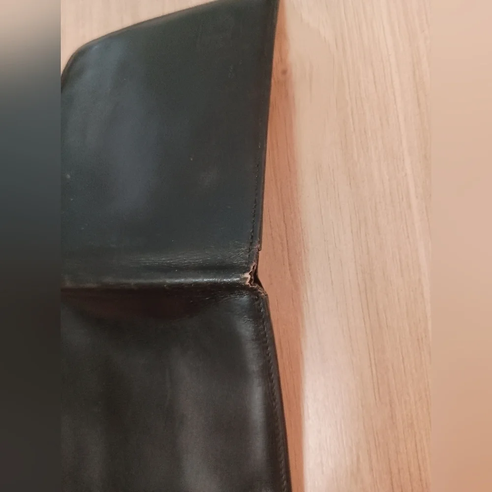 Dunhill Card Case / wallet Leather Black Solid Color